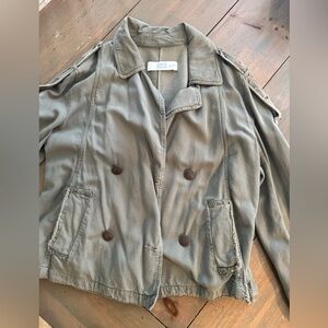 Women's Olive Green Double-Breasted Jacket